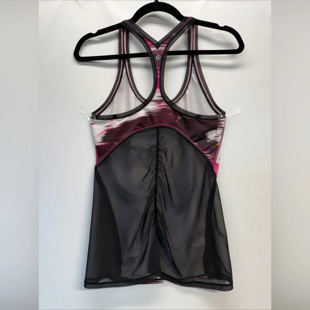 Lululemon‎ Cool Racerback Mesh Workout Tank Shine On Berry Rumble Size 6